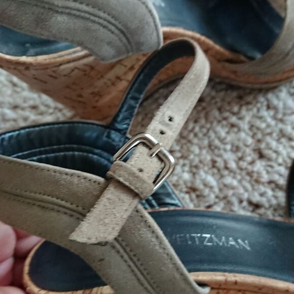 Stuart Weitzman Minky Wedge Sandal - Olive green size 6.5 - Picture 8 of 12